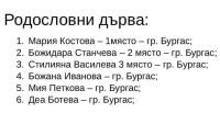 Победители в конкурса за родословно дърво